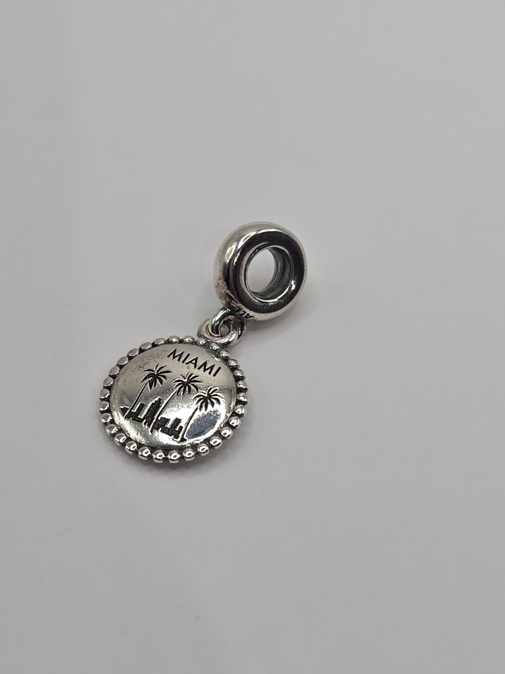 Retired Pandora Miami Skyline Palm Trees Dangle Charm Sterling Silver